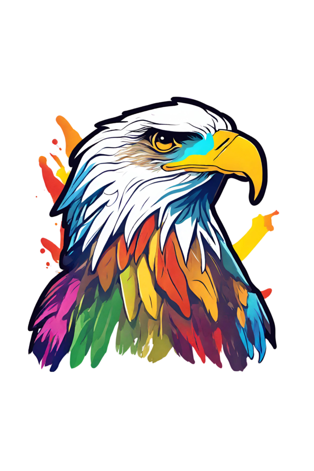 Men's Round Neck Eagle T-shirt Flag Green by ZealforTee