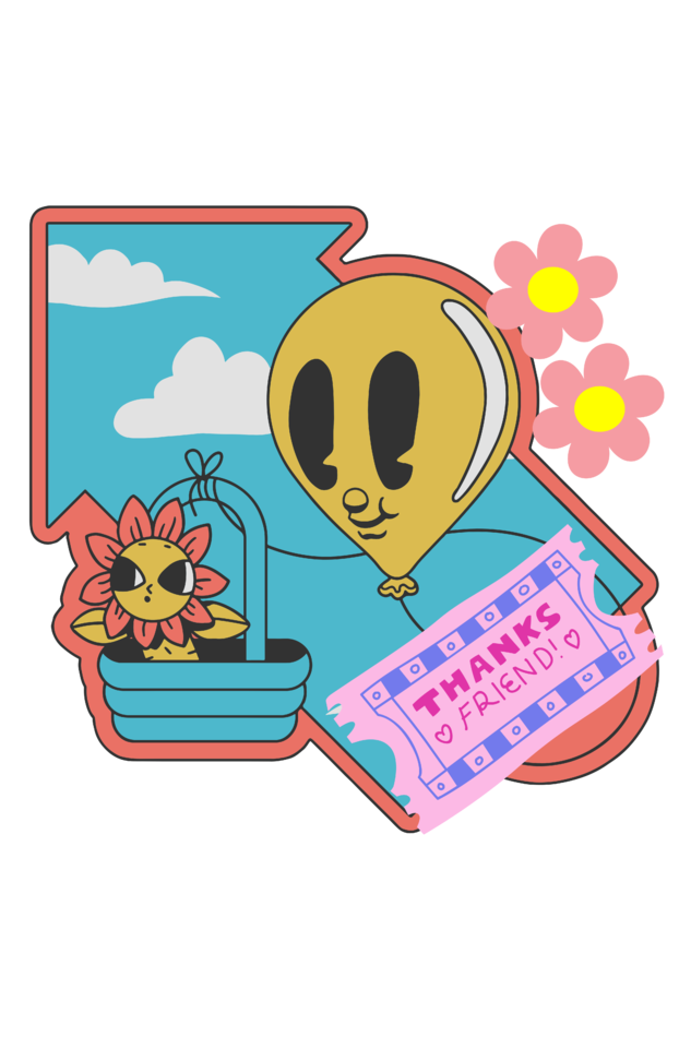 Women's Thanks Friend Oversized T-shirt White by ZealforTee