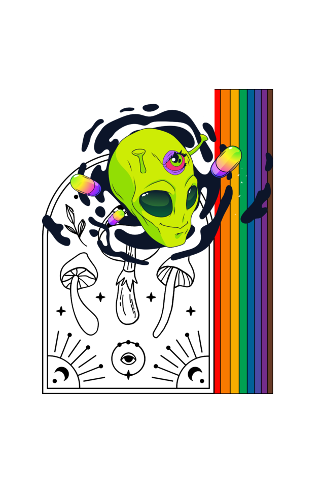 Men's Multicolored Crown Oversized T shirt White by ZealforTee