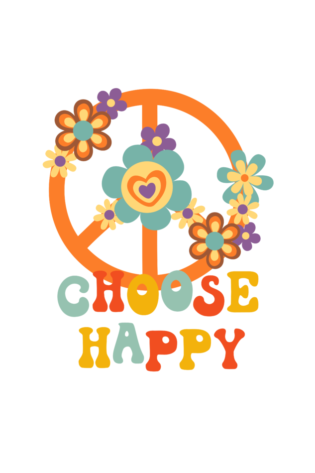 Women's Choose Happy Oversized T shirt Black by ZealforTee