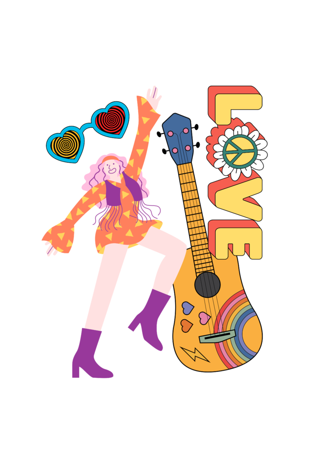 Women's Love for Guitar Oversized T shirt Black by ZealforTee