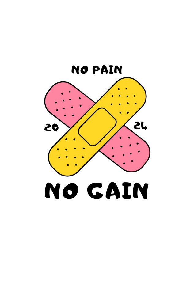 Women's No Pain No Gain Gen-Z Hoodie Sweatshirt Black by ZealforTee