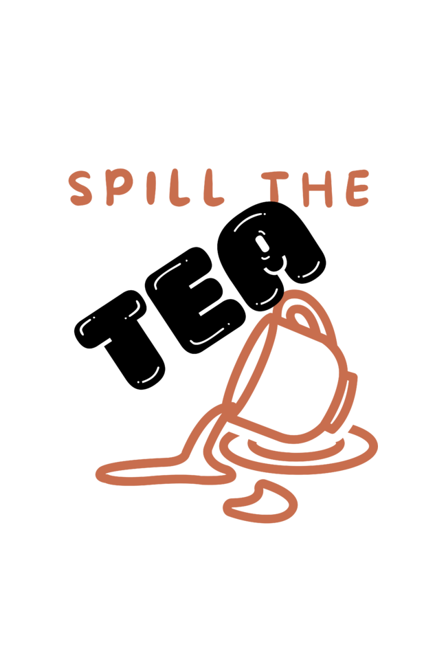 Women's Spill the Tea Gen-Z Hoodie Sweatshirt White by ZealforTee