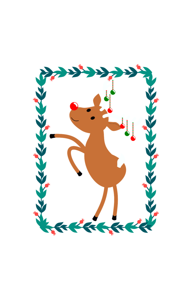 Men's Reindeer Christmas Hoodie Sweatshirt Black by ZealforTee