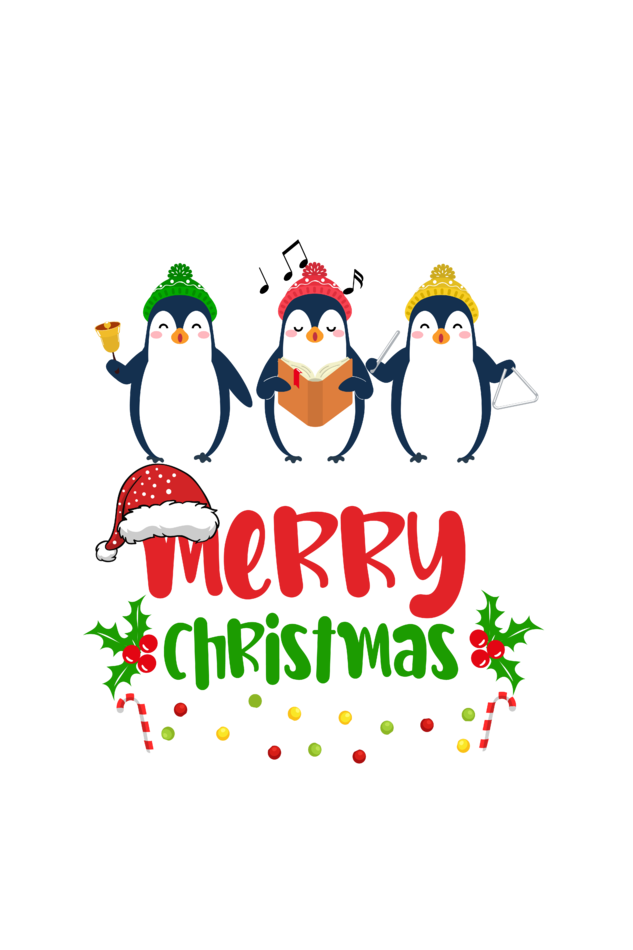 Christmas Penguin Hoodie by ZealforTee