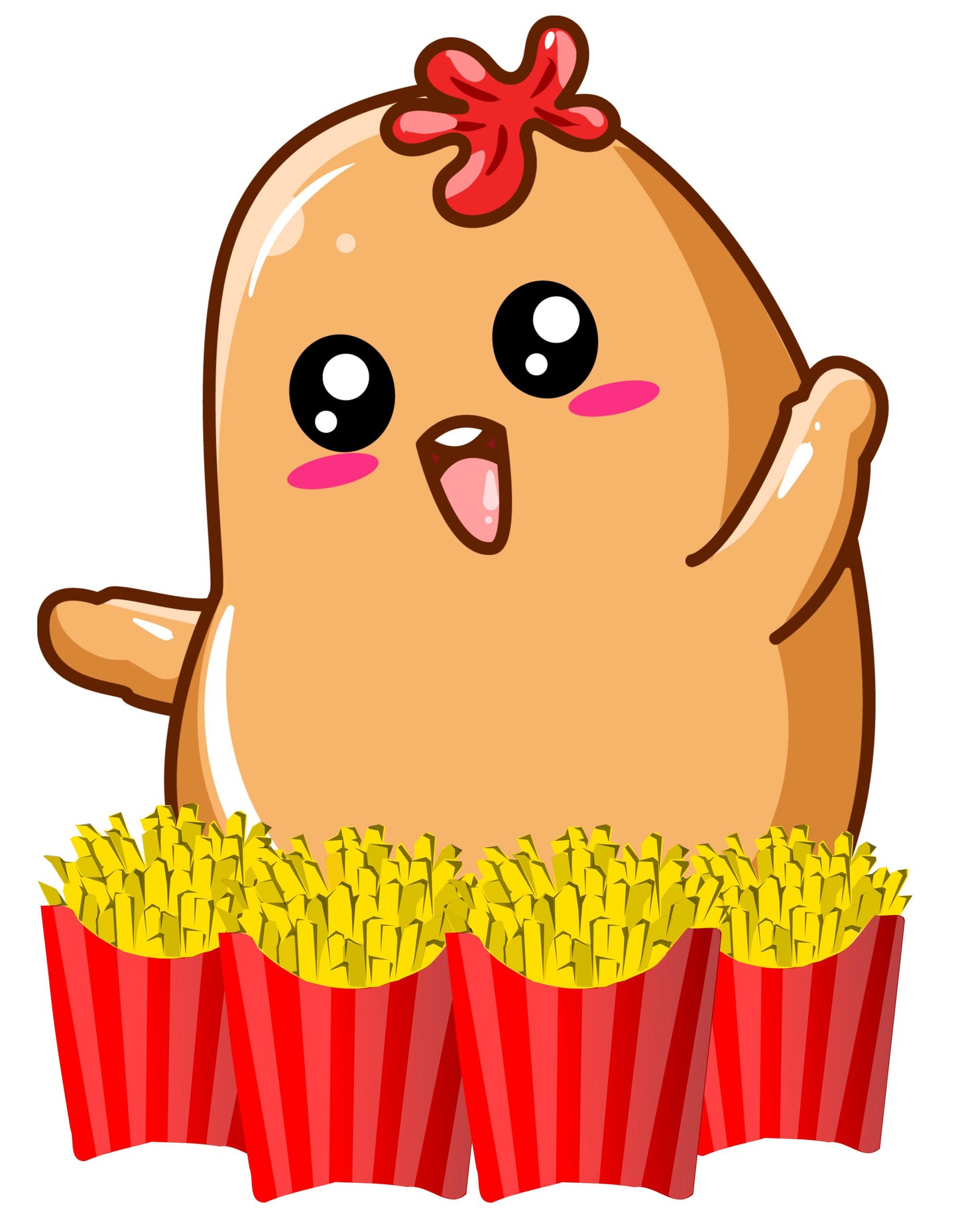 Women's French Fries T-shirt Black by ZealforTee