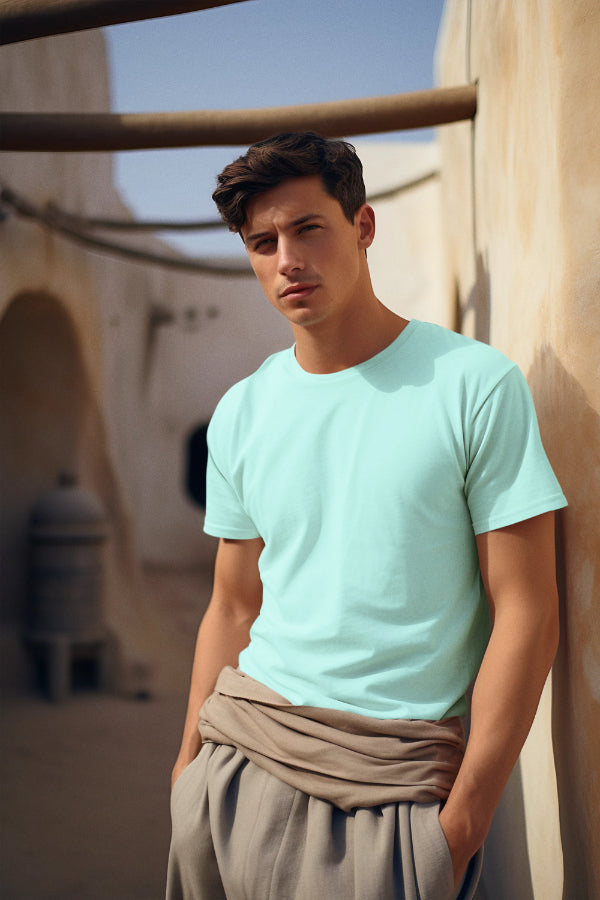 Plain Mint color T-shirt for Men by ZealforTee