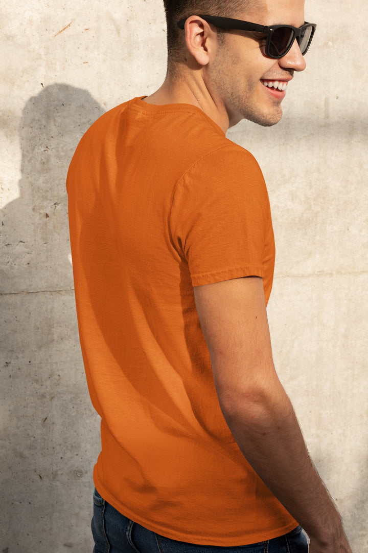 Plain Orange color T-shirt for Men by ZealforTee