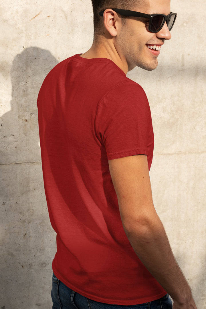 Plain Red color T-shirt for Men by ZealforTee