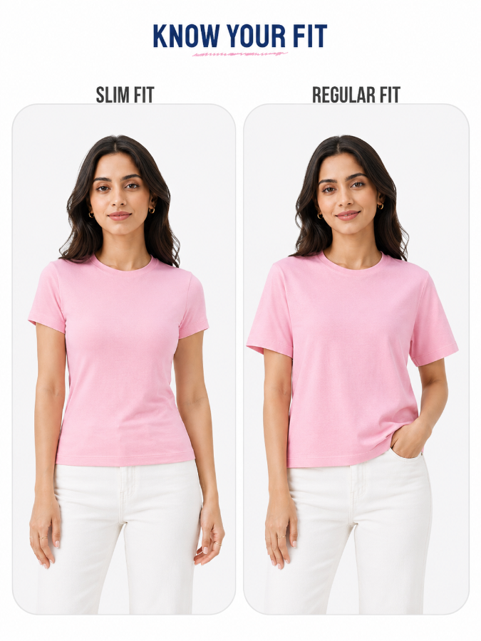 Women Regular fit Plain Tshirt