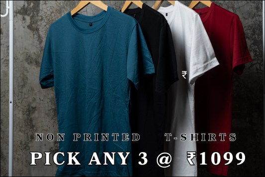 Best Combo: 3 Premium Cotton Plain for Men at ₹1099