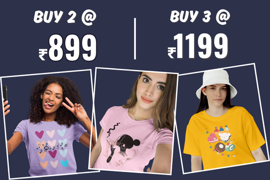 Buy 2 @ ₹899 or 3 Classic Women’s Tees @ ₹1199