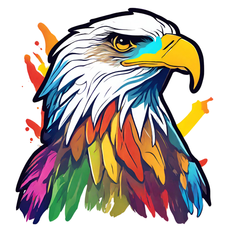 Kid's Colorful Eagle Unisex Tshirt White by ZealforTee