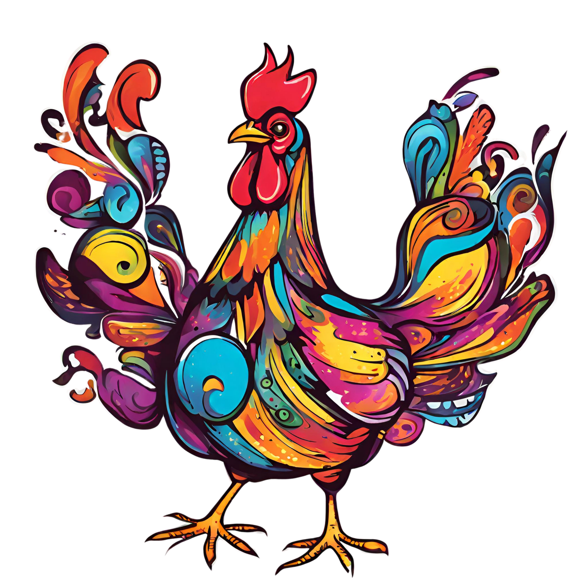 Kid's Rainbow Hen Unisex Tshirt Black by ZealforTee