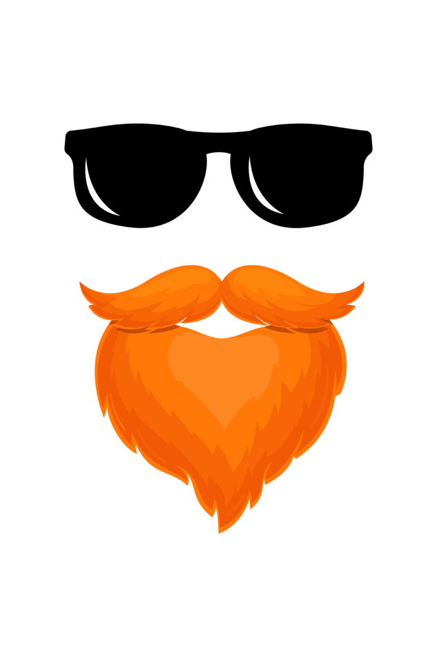 Men's Smart Beard T-shirt Red by ZealforTee