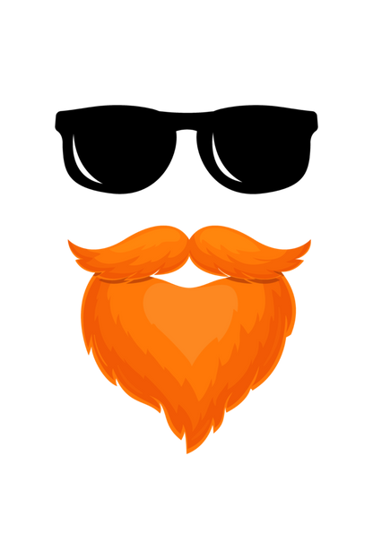 Men's Smart Beard T-shirt Red by ZealforTee