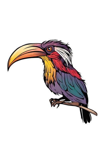 Men's Round Neck Toucan T-shirt Black by ZealforTee