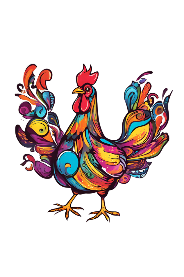 Men's Round Neck Hen T-shirt Red by ZealforTee