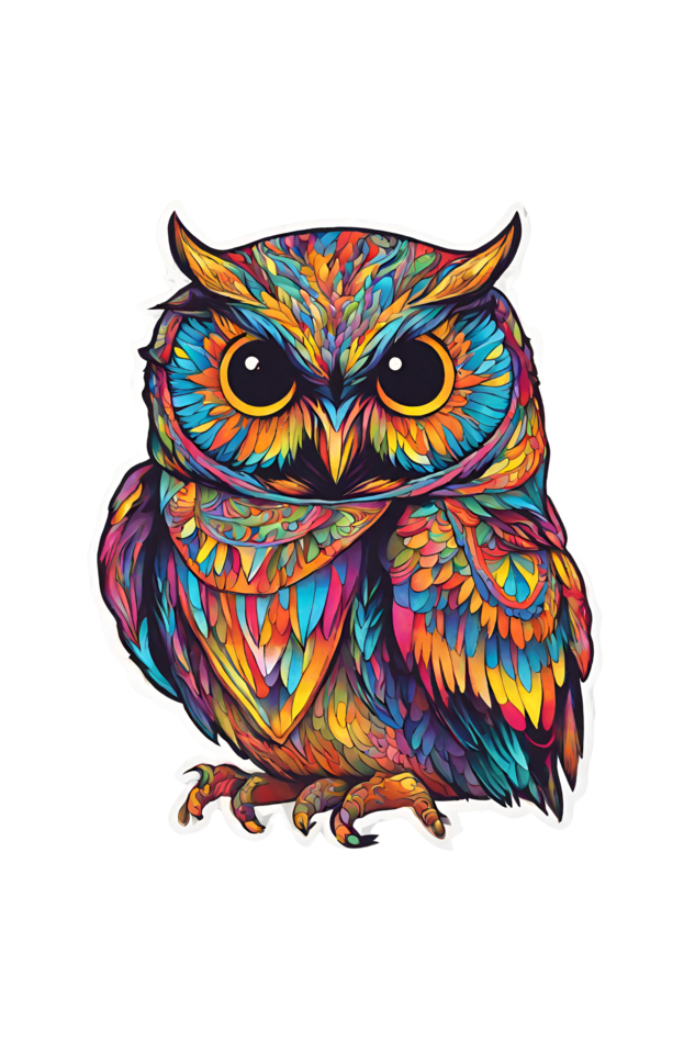 Men's Round Neck Owl T-shirt Black by ZealforTee