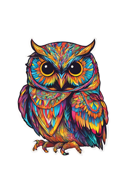 Men's Round Neck Owl T-shirt Black by ZealforTee