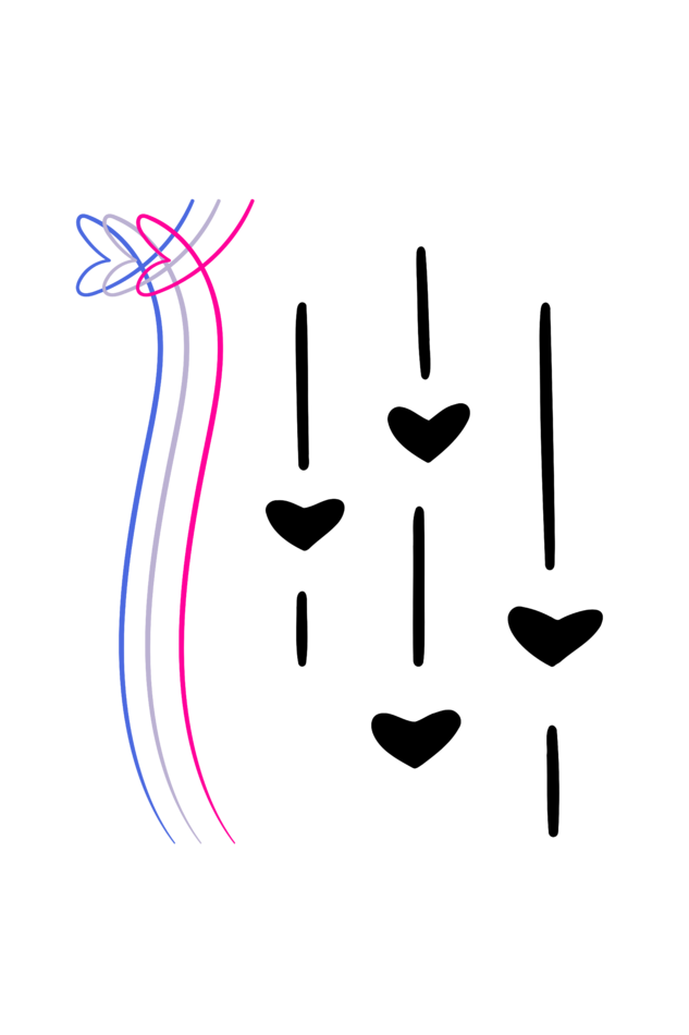 Men's Falling Hearts Pocket Print T-shirt White by ZealforTee