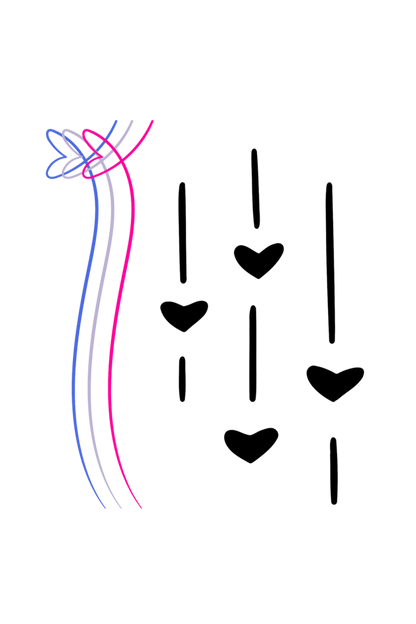 Men's Falling Hearts Pocket Print T-shirt White by ZealforTee