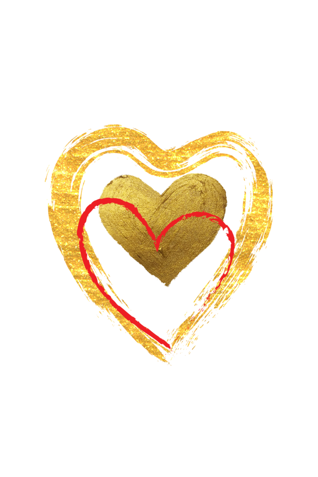 Women's Golden Heart Oversized T-shirt Black by ZealforTee