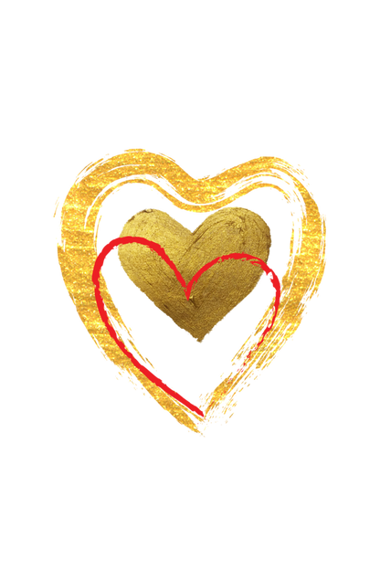 Women's Golden Heart Oversized T-shirt Black by ZealforTee