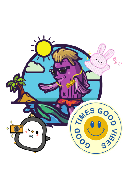 Women's Good Times n Vibes Oversized T shirt White by ZealforTee