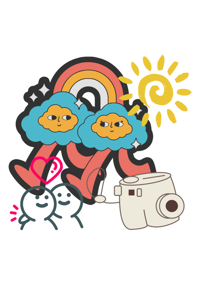 Women's Happy Rainbow Oversized T-shirt Light Baby Pink by ZealforTee