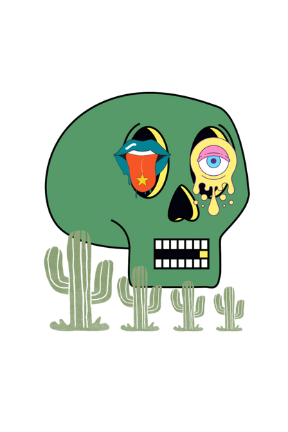 Men's Psychotropic Skull Oversized T shirt Black by ZealforTee