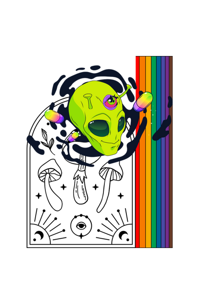 Men's Multicolored Crown Oversized T shirt White by ZealforTee