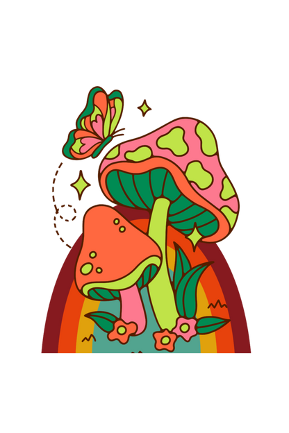 Men's Eye Catching Mushroom Oversized T shirt Black by ZealforTee