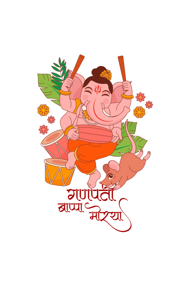 Kid's Ganesh Chaturthi Unisex T-shirt White by ZealforTee