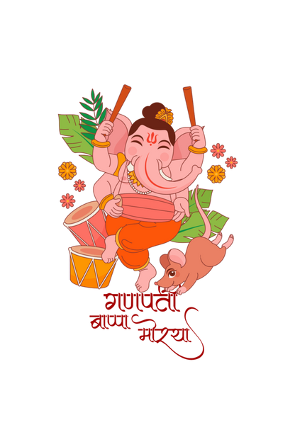 Kid's Ganesh Chaturthi Unisex T-shirt White by ZealforTee