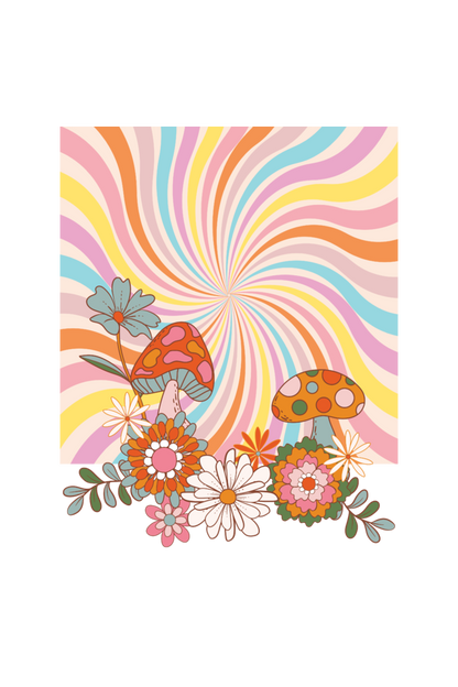 Women's Blooming Buds Oversized T shirt White by ZealforTee