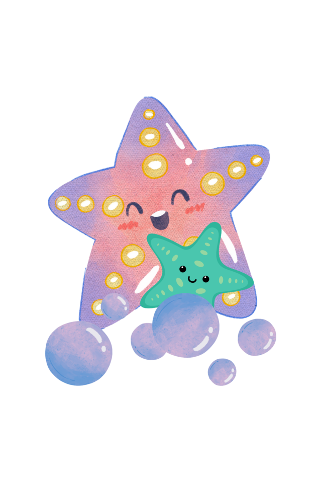 Women's Starfish with Kids Hoodie Sweatshirt Royal Blue by ZealforTee