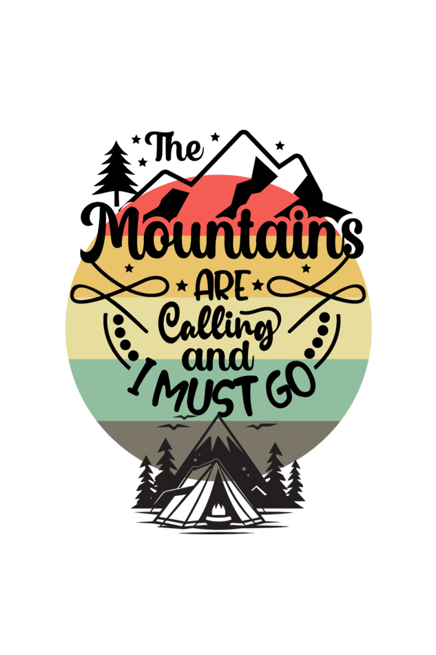 Men's Mountain Calling Typography Hoodie Sweatshirt Royal Blue by ZealforTee