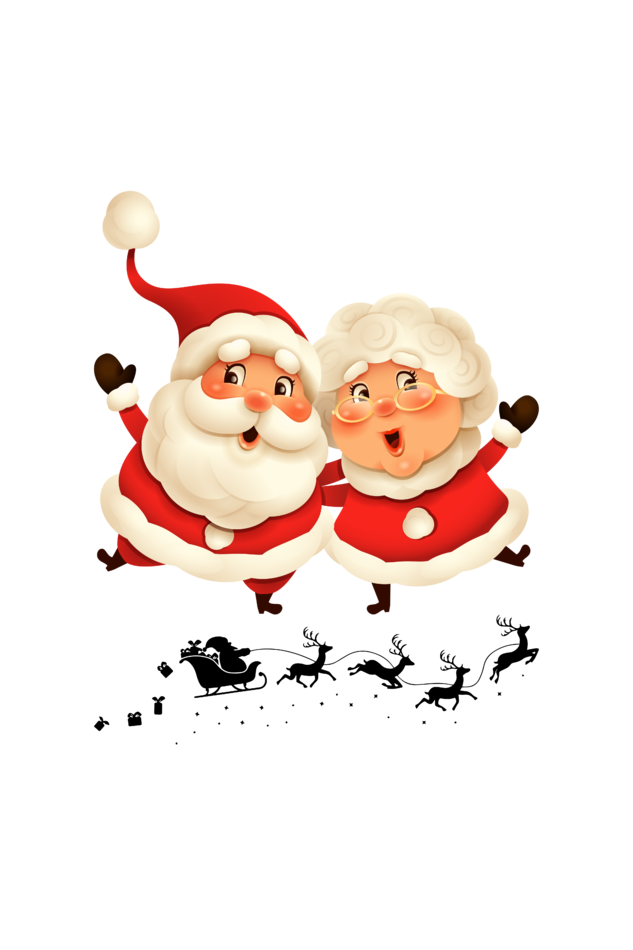 Men's Santa Couple Hoodie Sweatshirt Black by ZealforTee