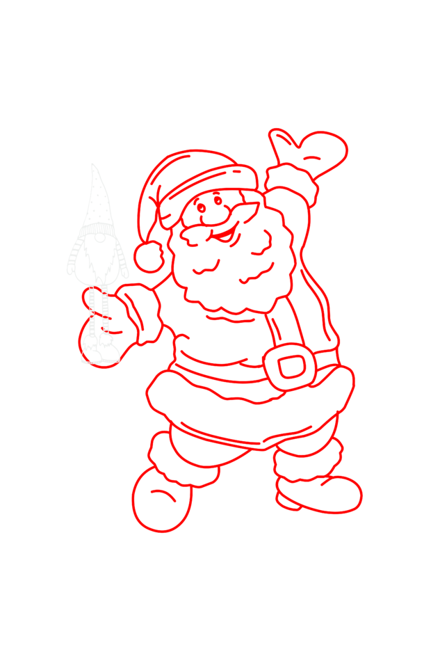 Men's Santa Outline Hoodie Sweatshirt 3XL by ZealforTee