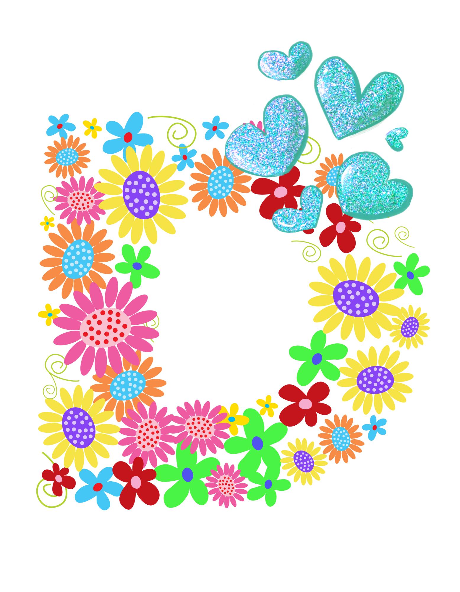 Women's Floral Alphabet D Crop Top Black by ZealforTee