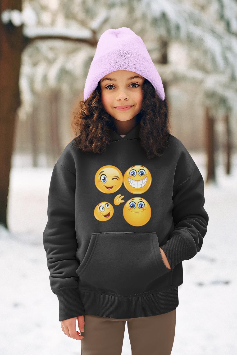 Girl's Smile Emoticon Hoodie Sweatshirt Red by ZealforTee