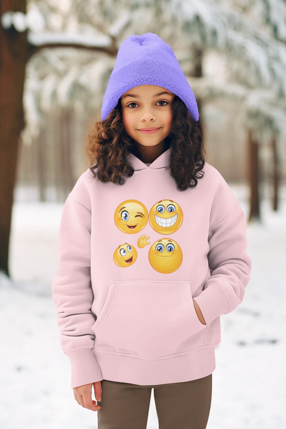 Girl's Smile Emoticon Hoodie Sweatshirt Red by ZealforTee