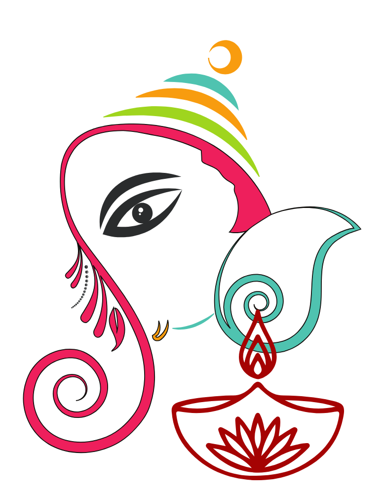 Women's Ganesh Chaturthi T-shirt Sky Blue by ZealforTee