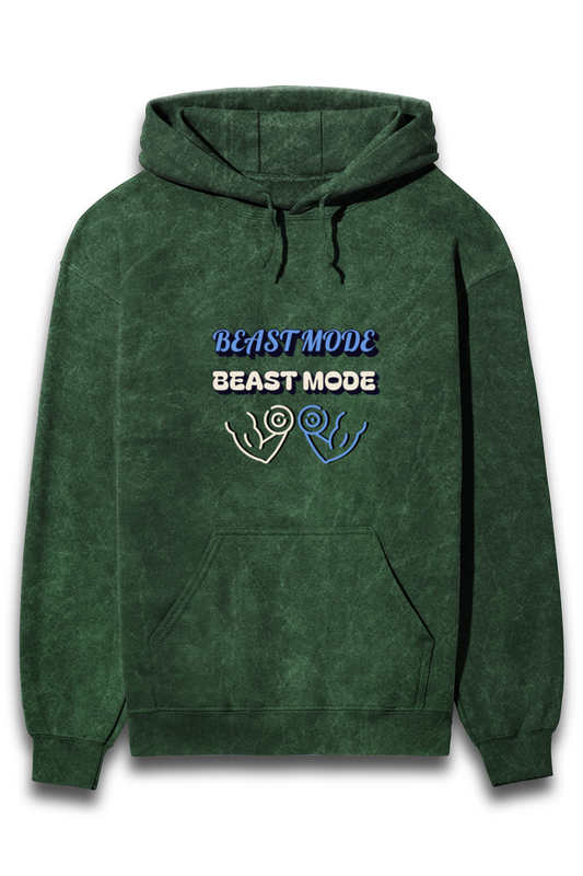 Men's Beast Mode Acid Wash Hoodie Sweatshirt S by ZealforTee