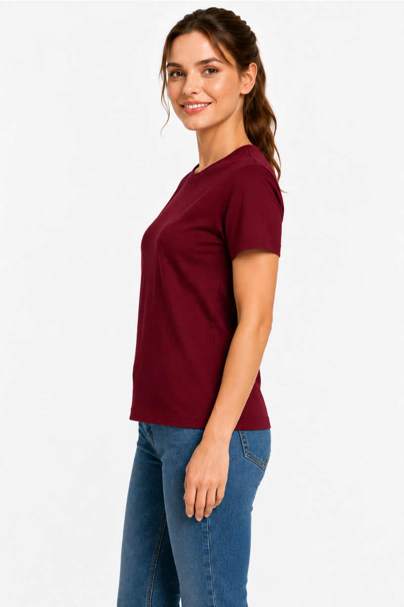 Women Regular fit Plain Tshirt