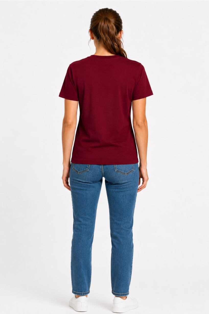 Women Regular fit Plain Tshirt