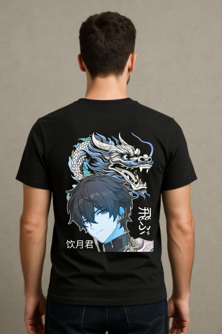 Dan Heng Anime T-Shirt Cotton Graphic Tee back view by ZealforTee