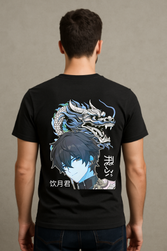 Dan Heng Anime T-Shirt Cotton Graphic Tee back view by ZealforTee