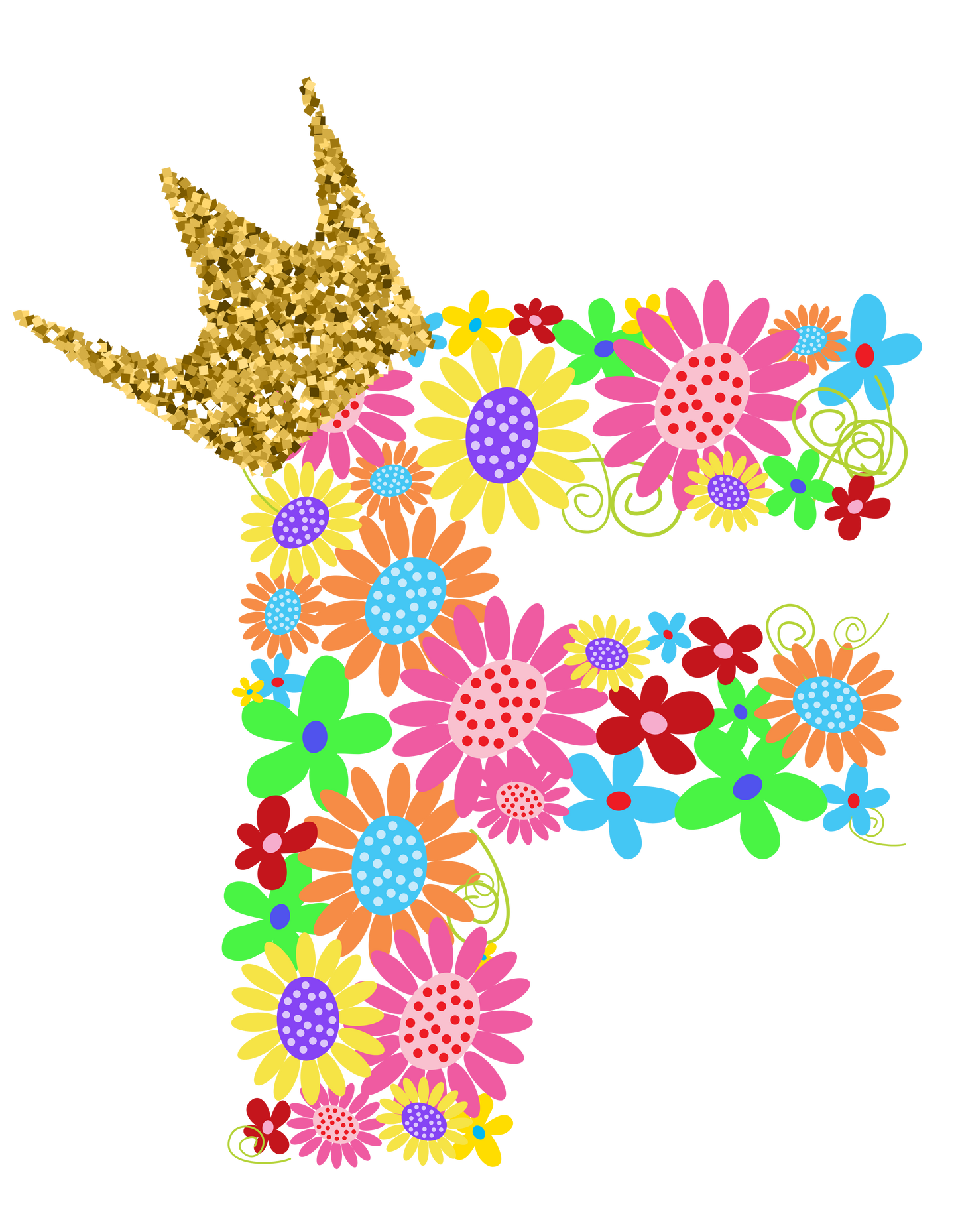 Women's Floral Alphabet F Crop Top Black by ZealforTee